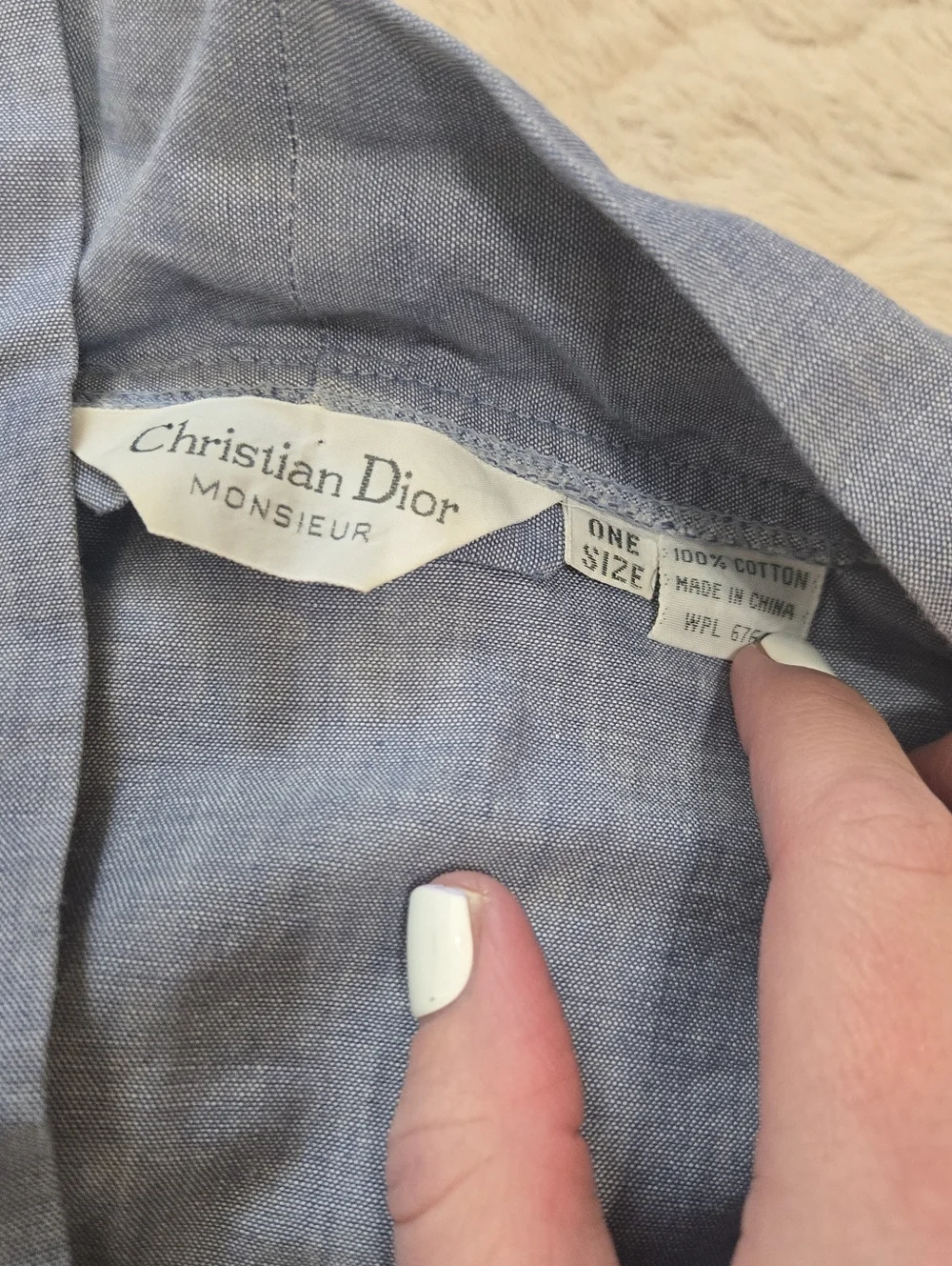 Christian Dior Monsieur Blue Cotton Men's Robe, One Size